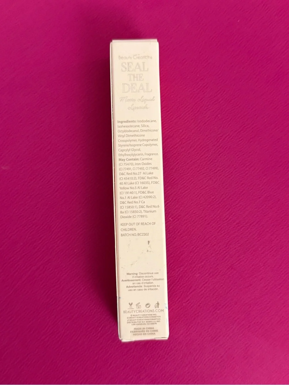 Beauty Creations Matte Red Liquid Lipstick /Transfer Proof/Highly Pigmented NWT
